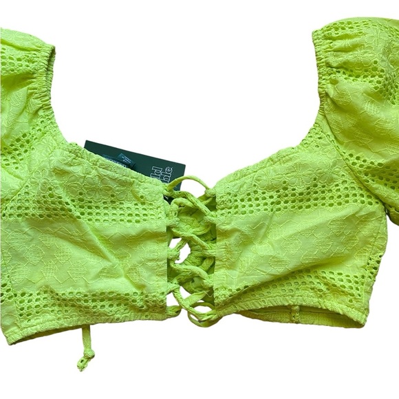 Pink, Tan, White and Neon green/yellow crop tops - Picture 4 of 14